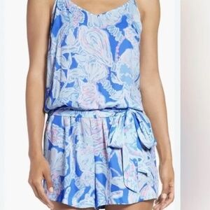 Lilly Pulitzer Blue and Pink Romper Size Large